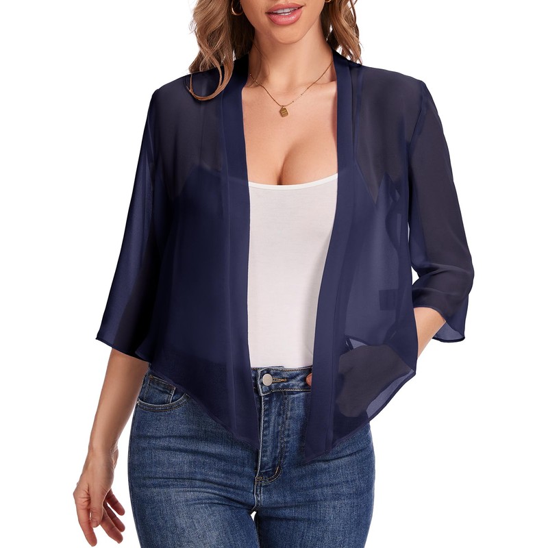 Bbonlinedress Bolero Women's Festive Chiffon Cardigan Elegant Long Sleeve Casual