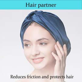 TAOZHUGONG Silk Bonnet for Sleeping, Mulberry Silk Women Night Cap, Sleep Cap, Silk Soft Silk Bonnet Silk Bonnet, Good for Hair, Bonnet Sleep Cap for the Night, Violett-a