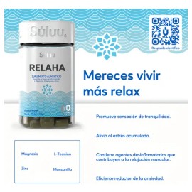 Gomitas Súluu Relaha para Ansiedad y Estrés con L-Teanina, Magnesio y Manzanilla Sabor Mora Sin Gluten                                                
