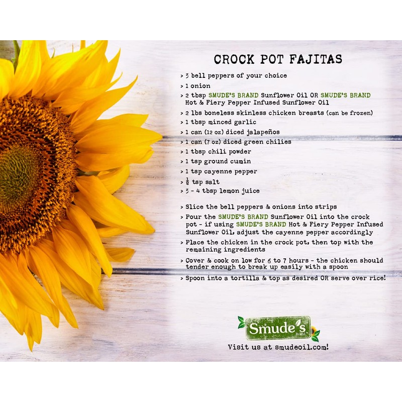 Smude's Brand Cold Pressed Sunflower Oil – 1 Gallon (128