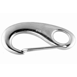 Yacht Steel Carabiner Hook with Eye 100mm A4 AISI 316