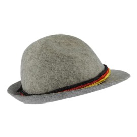 Novelty Giant Light Grey Felt Alpine Oktoberfest German Bavarian Costume Hat w/ Feather