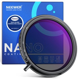 NEEWER 43mm True Colors Variable ND Filter ND2-ND32 & CPL, 2 in 1 Adjustable Neutral Density and Circular Polarizing Filter, Multi Coated HD Optical Glass/Aluminum Frame