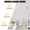 5 Packs Wooden Coat Hooks, Animal Wall Hooks Kids Coat