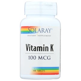 Solaray K-1 Tablet 100 mcg Capsules, 100 Count