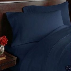 Elegance Linen 1200 Thread Count Wrinkle & Fade Resistant Ultra Soft Luxurious Egyptian Quality 3pc Duvet Cover Set, Solid, King/Cal-King, Navy Blue