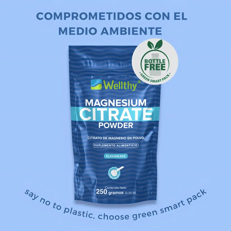 Citrato Magnesio Polvo Sabor 250gr Wellthy