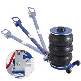 VEVOR Air Jack with Adjustable Handle, Max 5 Ton/11000 lbs Triple Bag Air Jack, Airbag Jack with Six Steel Pipes, Lift up to 18.5 inch/470 mm, 3-5 s Fast Lifting Pneumatic Jack for Car, Garage, Repair:_5T - Adjustable Long Handle - Blue