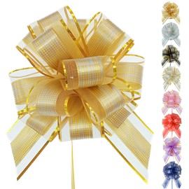 LHLZNB 5 pieces Big Car Bow,Giant Bow for Car(63inch/160 cm),wedding car ribbon kit，car ribbon for prom，Gift Wrapping for New Car,Huge Presents Bows Decoration (golden)