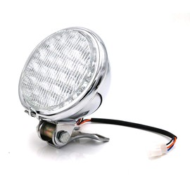 DKMOTORK 0014 5'' 12v LED Metal Motorcycle High/Low Beam Bulb Headight for Chopper Bobber Cruiser Chrome