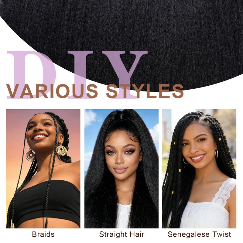 Braiding Hair Pre Stretched 8Packs 24Inch Extensions for Twist or