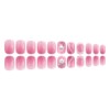 24 Pieces Bride Nail Art False Nails 3D Decoration Pink