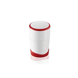 Leifheit Comfortline - Cortador de ajo gourmet | Cortar y rebanar verduras finamente, blanco/rojo
