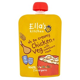 Ella's Kitchen Stage 2 from 7 Months Oh So Creamy Organic Chicken and Sweetcorn Mash with Herb Sprinkles 130 g (Pack of 6)