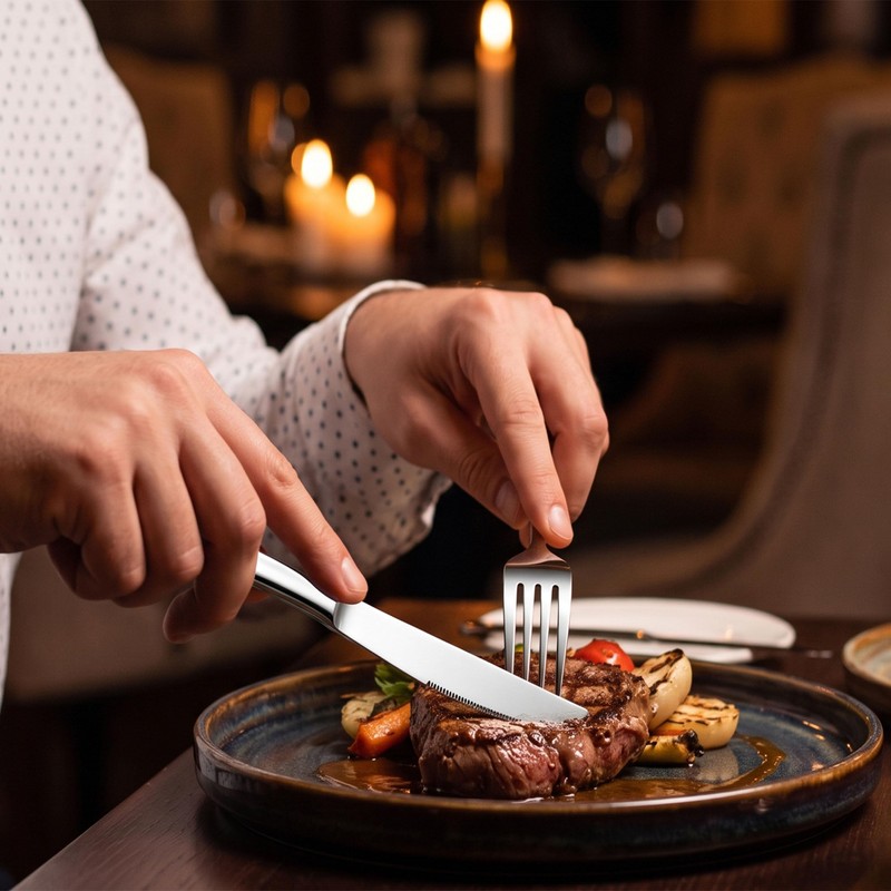 LIANYU 40-Piece Heavy Duty Silverware Set for 8, Stainless Steel