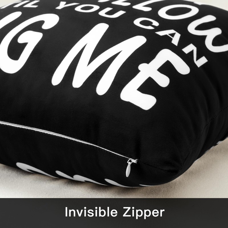 OTOSTAR Black Throw Pillow Covers 18x18 Inch Hug This Pillow