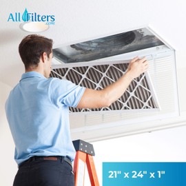 SpiroPure 21X24X1 MERV 8 Pleated Air Filters - Made in USA (6 Pack)