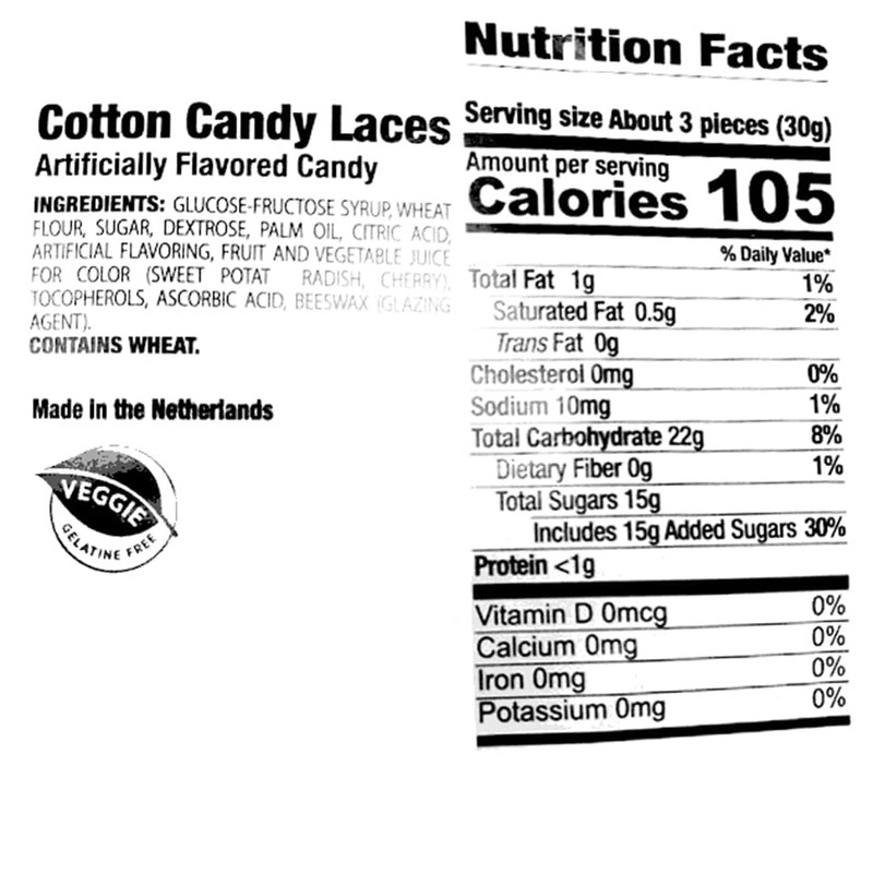 SweetGourmet Dutch Cotton Candy Licorice Laces | Bulk Candy |