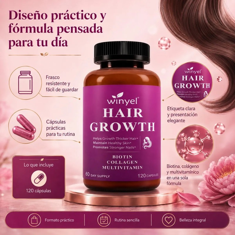 Biotina Colágeno Fácil De Tomar 90 Cápsulas 1800mg Keratina