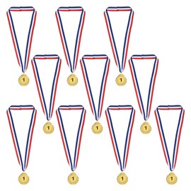 PATIKIL 2 Inch Gold Winner Award Medals, 10 Pack Style Award Medals 1st Prizes with Ribbon for Games Sports Competitions