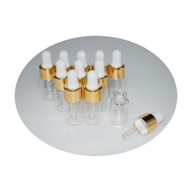 Hustar Small Dropper Bottle, 10pcs 3ml Mini Sample Dropper Bottles Mini Makeup Containers for Travel Liquids Tiny Glass