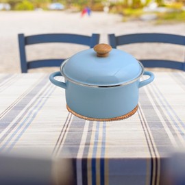 Zerodeko 1 PC Rattan Mat Braided Placemats Round Woven Placemats Table Placemats Hyacinth Placemats Non Cup Hot Pot Coaster Practical Place Mat Bowl Holder Pad Wood