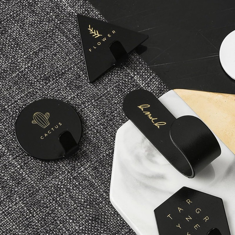4 Ganchos de Pared Autoadhesivos de Metal, Percheros para Ropa,
