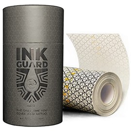 Ink Guard Matte Tattoo Aftercare Bandage 4" x 11 yd [10 cm X 10m] Transparent Waterproof Cover Up Tape Roll Adhesive Bandage Protect and Heal Tattoos or Minor Skin Wounds