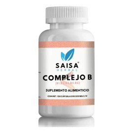 Complejo B 120 Capsulas Vitaminas B1 B2 B3 B5 B6 B9 Suplemento Alimenticio Energia Sistema Nervioso Saisa Herbal                                      