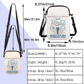 ENSIANTH JJK Inspired Crossbody Bag I hate Overtime Anime Lover Gift Sorcerer Curse Fighter Anime Gift Japan Manga Fan Gift (CA Overtime CB)