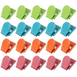 Pack of 20 Magnetic Clips, Multi Colour Metal Magnetic Clips, Magnetic Metal Clip for Fridge Whiteboard Wall Magnetic Memo Note Clip