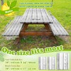 Boao 3 Pcs Vinyl Picnic Table Cover with Bench Cover