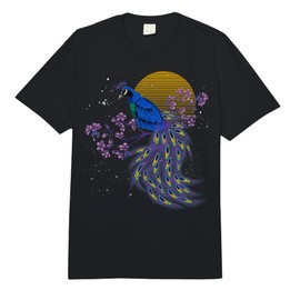 Vintage Indian Bird Cherry Blossom Peacock Feathers Peacock Comfort Colors Adult Heavyweight T-Shirt