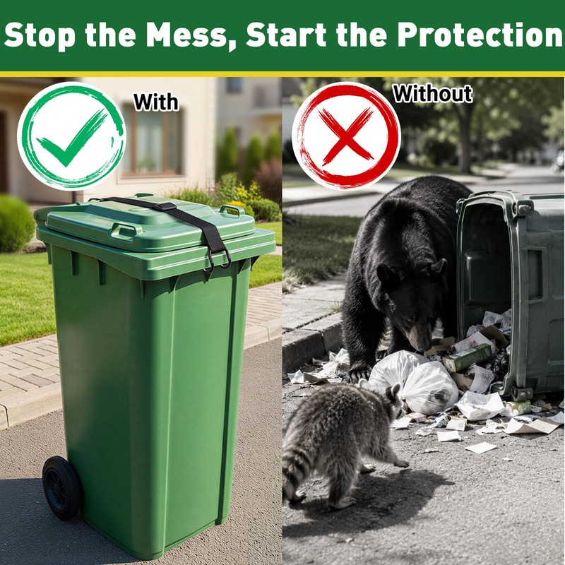 ANKS Heavy Duty Bear & Raccoon Proof Trash Can Lock