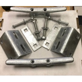 Unbranded 8" Dock cleat, Angle, Plate and Bolts - Hot Dipped Galvanized Dock Hardware Set
