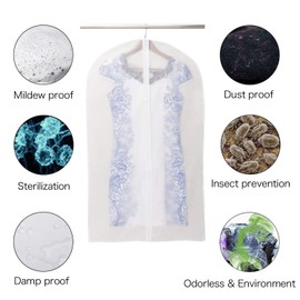 Niviy Garment Bag, Suit, Pack of 6, High Quality Garment Bags, Transparent 60 x 100 cm, Breathable Fabric for Suits, Dresses, Coats, Jackets, Shirts, Evening Dresses, Suit Bag, Storage, Garment Cover