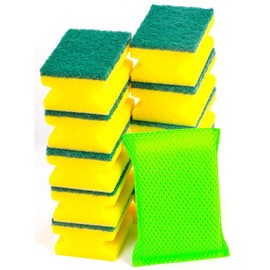 VHD Easy Grab - Esponjas de limpieza para uñas, para lavar platos y limpiar la cocina, para todas las superficies, 10 esponjas de exfoliación con 1 esponja de panal verde como regalo