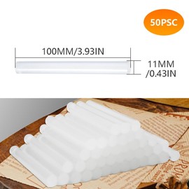 Hocansen 50Pcs Hot Glue Sticks 11x100mm Clear Hot Melt Glue Gun Sticks Strong Adhesive Resin Material for DIY Art Craft (RJB/11x100mm)