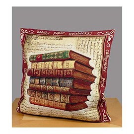 atelier alles-Spitze Tapestry Cushion Cover Antique Books 45 x 45 cm Decorative Cushion Cover Decorative Cushion Sofa Cushion