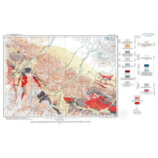Historic Pictoric Map : Geology of The Nutzotin Mountains, Alaska,