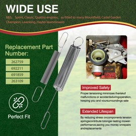 6 Pack 691859 692211 Carburetor Governor Spring Kit for Cub Cadet Craftsman Toro BS Lawn Mowers, Carb Throttle Return Springs, Engine Governor Idle Springs for Mower Engine Part