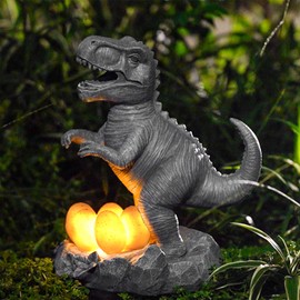 DooYard Solar Garden Statues Dinosaur Lights for Outside, Yard Decorations Outdoor, Garden Decor Unique Birthday Housewarming Garden Gifts for Mon,Women