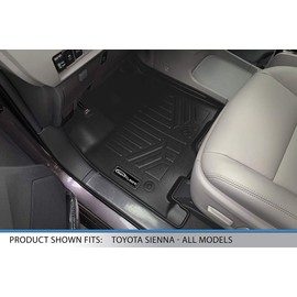 MAXLINER Custom Fit Floor Mats 3 Row Liner Set Black Compatible with 2013-2020 Toyota Sienna 8 Passenger Model