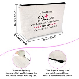 Sfodiary Dance Teachers Gifts Makeup Bag for Women Thank You Appreciation Gifts for Dance Teachers Birthday Graduation Christmas Retirement Presents for Dancer Cosmetic Travel Pouch
