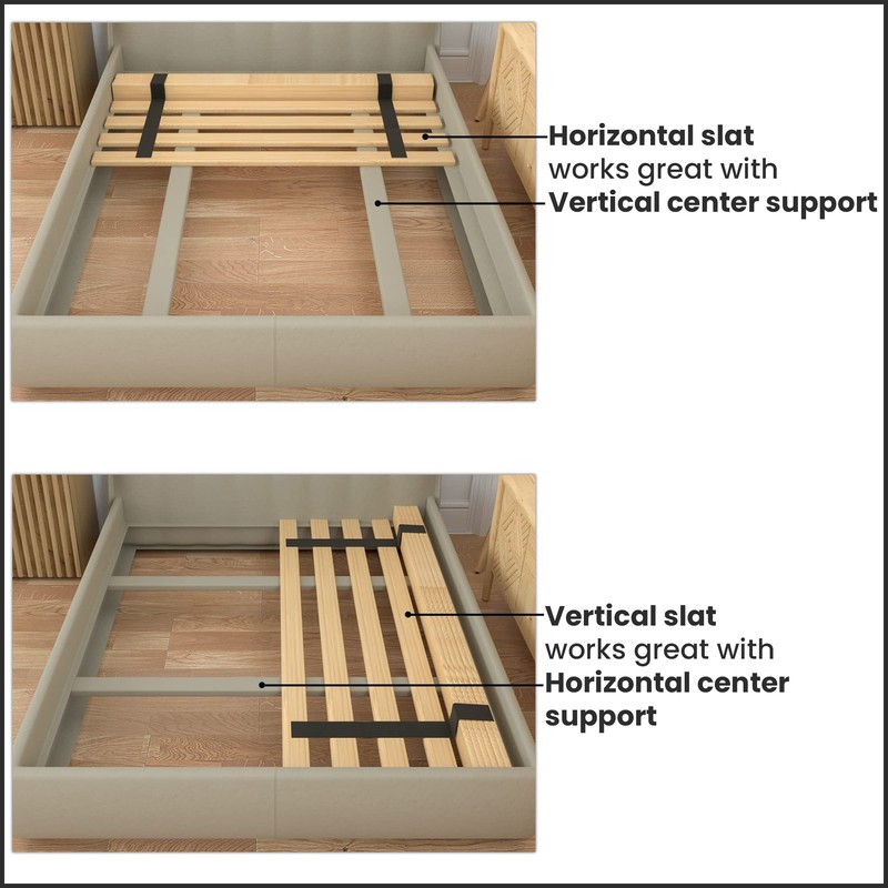 Treaton, 0.68-Inch Heavy Duty Vertical Wooden Bunkie Board/Bed Slats, Full,