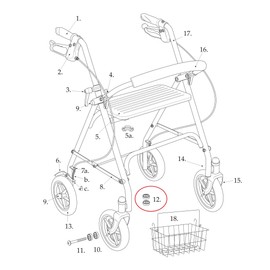 Stem Bearings for Drive 10257 Rollator - (Set of 2) - Drive Model(s): 10257