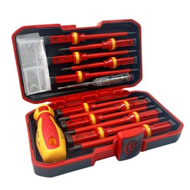 13-Piece VDE Insulated Screwdriver Set with Magnet, Screwdriver Set with Insulated Plastic Handle Screwdriver, Suitable for Disassembly and Installation of Various Screws (13)