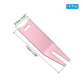 PATIKIL Metal Bending Golf Divot Repair Tool, 6 Pack Golf Divot Tool Curved Spit Golf Green Divot Fork Ball Mark Repair Tool for Golf Golfer Repairing, Rose Gold