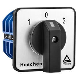 Heschen Universal Rotary Cam Selector Changeover Switch SZW26-63/D303.3 660V 63A ON-Off-ON 3 Position 3 Phase 12 Terminals CE