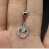 Belly Button Ring 14 Gauge Double Heart Belly Button Ring